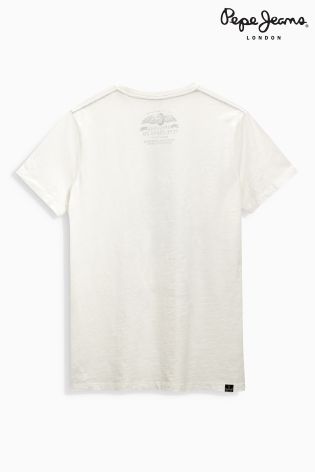 Pepe White Skeleton Logo T-Shirt